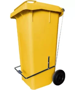 Lixeira 120lt c/pedal amarela