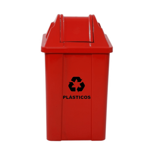 Lixeira seletiva basculante 60 litros vermelho