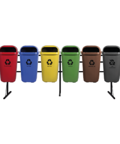 Kit coleta seletiva 6 und /branco/laranja/verde/cinza/amarelo/marrom