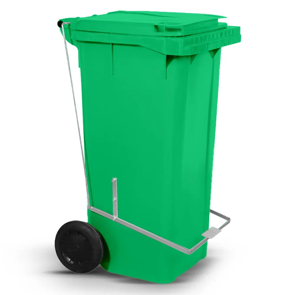 Lixeira 120lt c/pedal verde