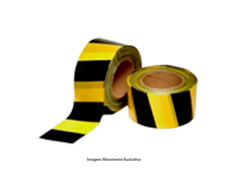 Fita demarcacao pt/am zebrada s/ adesivo 200mt