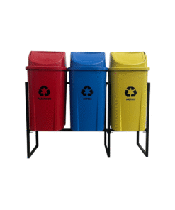 Kit coleta seletiva basculante 3 lixeiras 60l