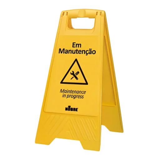 Placa plastica sinalizadora em manutencao