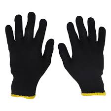 Luva de algodao preta s/pigmento kalipso ca  cx300